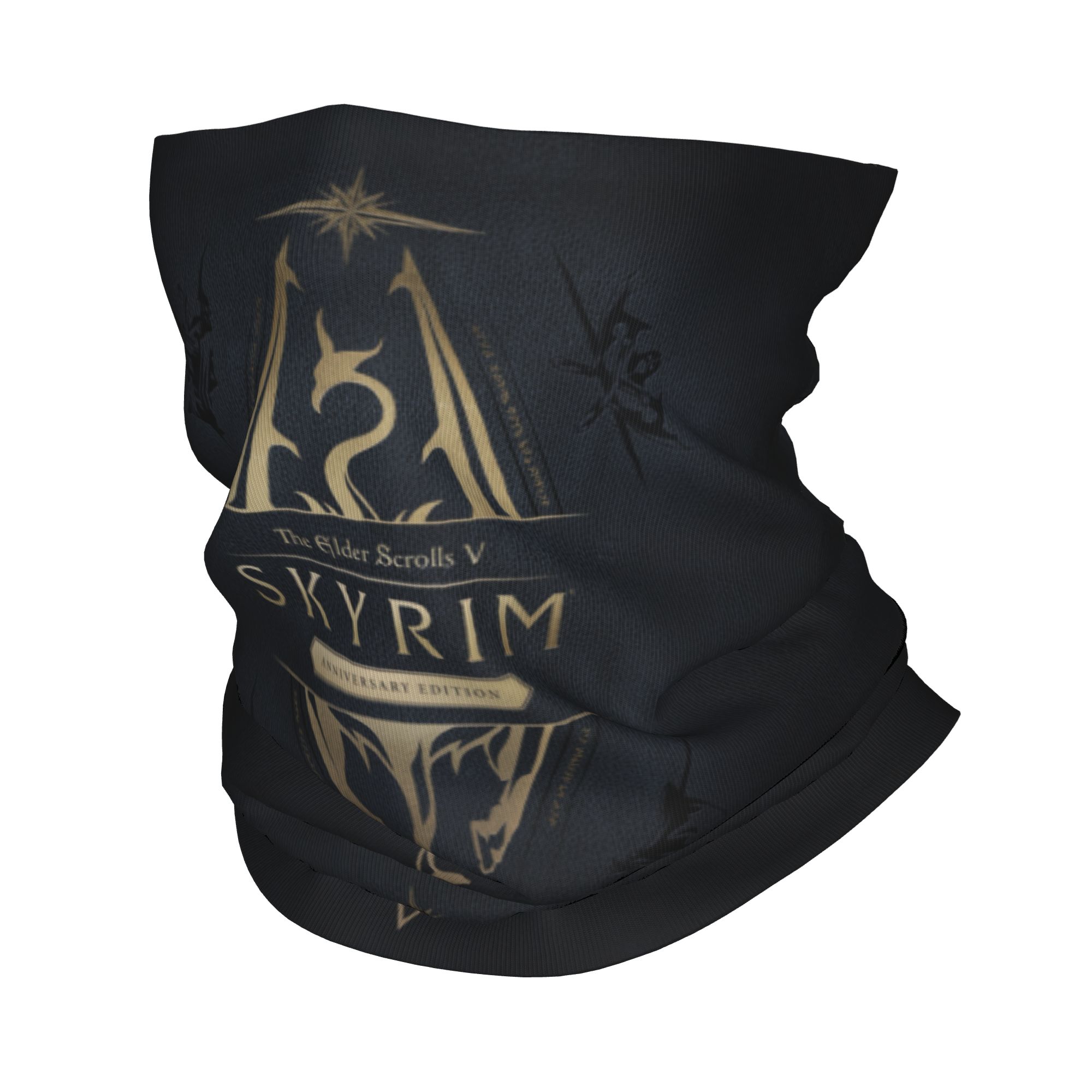 Neck Gaiter Fleece - Bandana Skyrim Logo Kustom, Penutup Leher