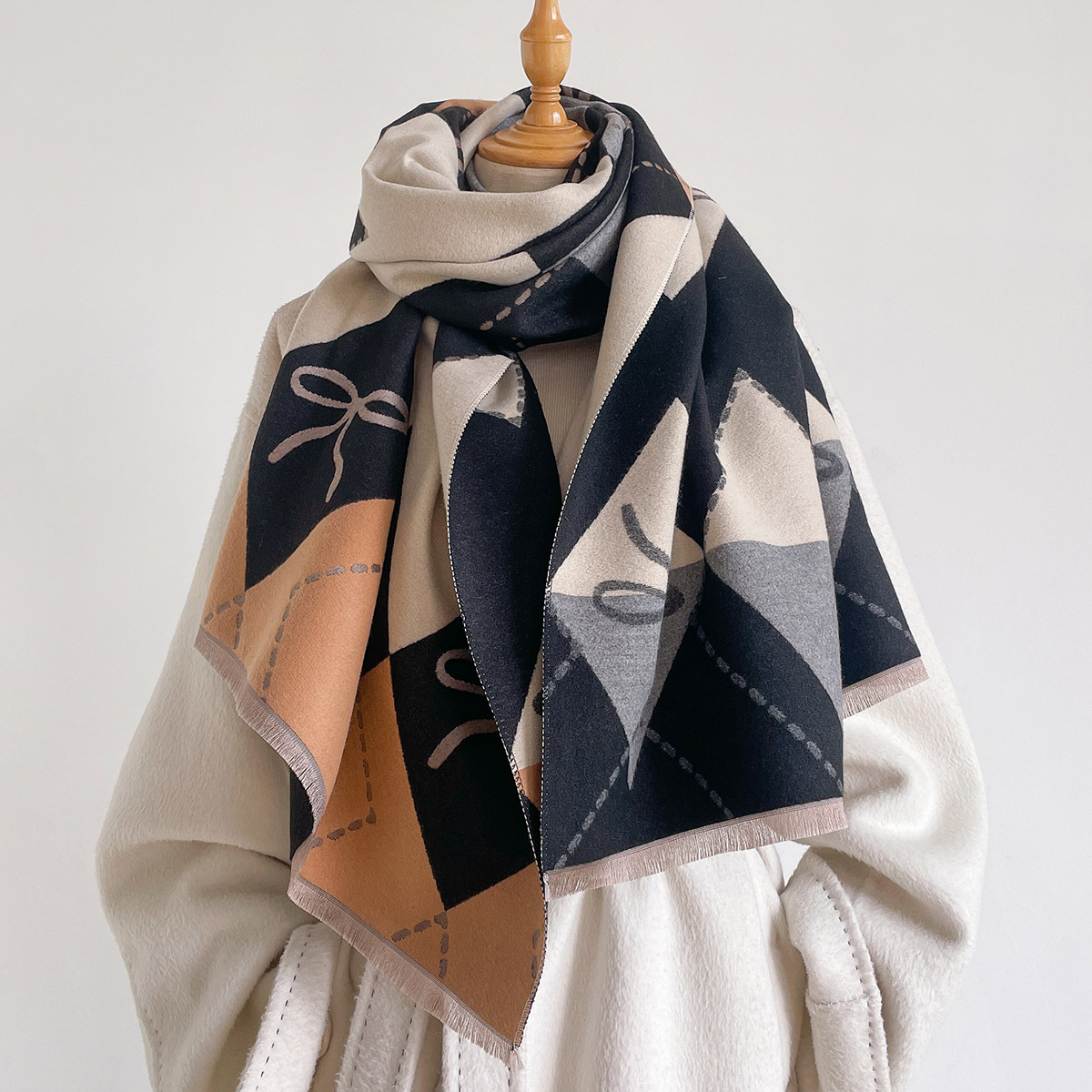 Syal Wanita Imitasi Kasmir Ber - Cashmere Pashmina Wrap ulasan dan harga