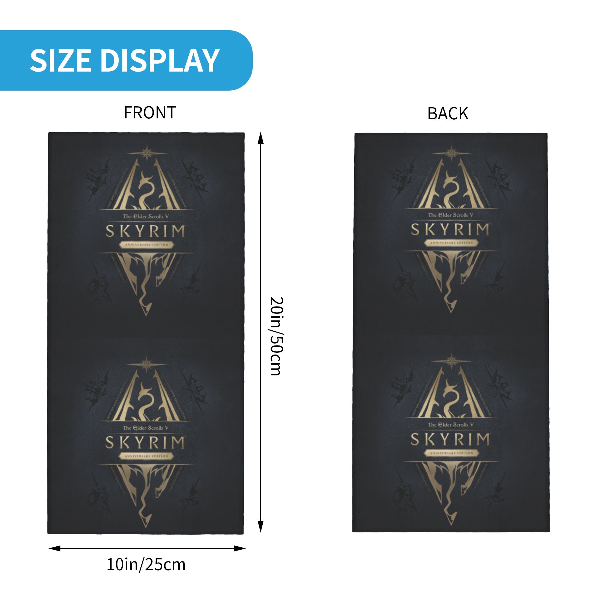 Bandana Skyrim Logo Kustom, Pe - Neck Gaiter Fleece ulasan dan harga