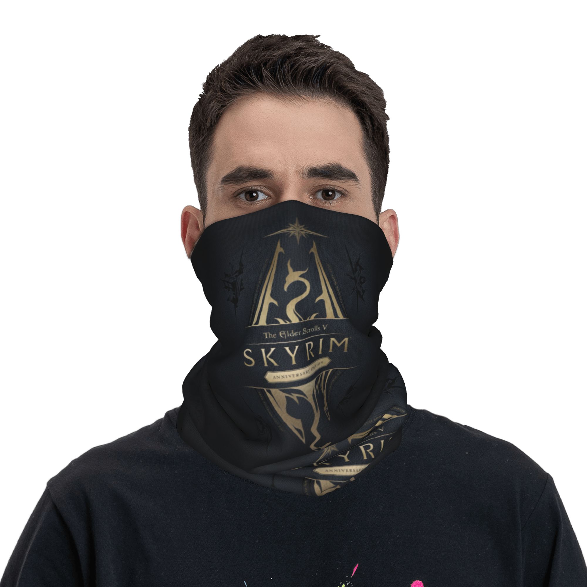 Bandana Skyrim Logo Kustom, Pe - Neck Gaiter Fleece ulasan dan harga