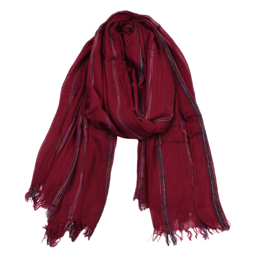 Syal pria bergaris mode Linen  - Wool Scarf Men ulasan dan harga