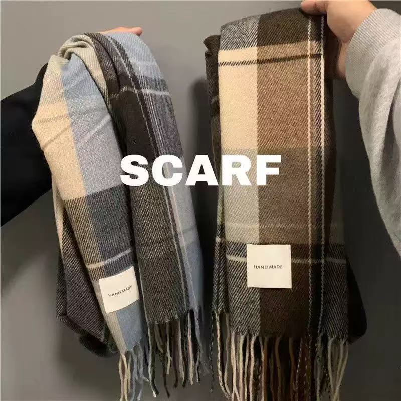 1 buah syal kotak-kotak Inggri - Wool Scarf Men ulasan dan harga